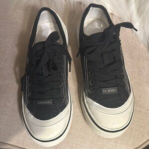 Chanel Black and White Sneakers